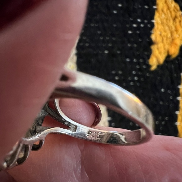 ❤️ Black Onyx Vintage Sterling Silver Rope Border Size 5.5 Ring 6.8 Gram - Picture 8 of 17